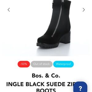 Bos. & Co. Ingle Black Suede Zip Boots